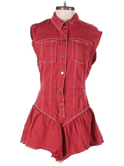 Pre-owned Saylor Romper In Red