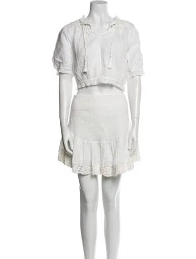 Pre-owned Saylor Ruffle Embellishment Skirt Set W/ Tags In White