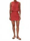 Saylor Samia Crochet Top And Mini Skirt Set In Poppy Red In Red