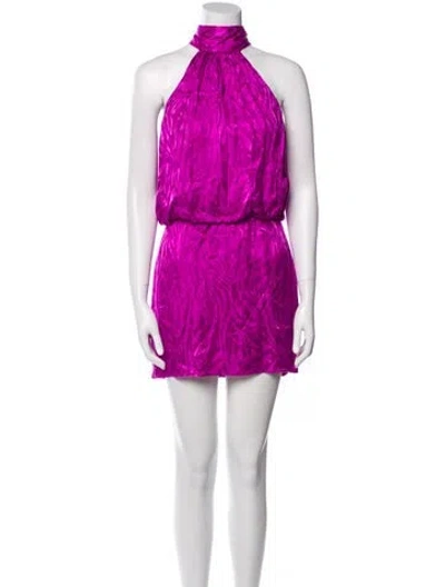 Pre-owned Saylor Satin Mini Dress In Purple