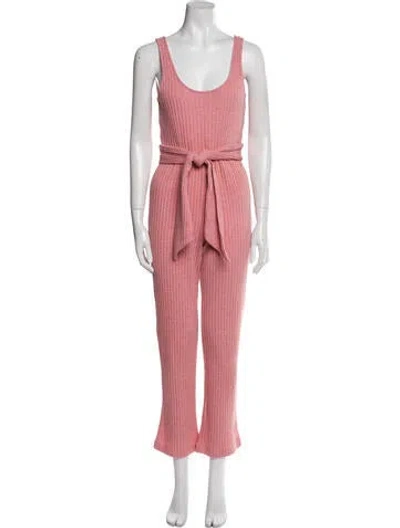 Pre-owned Saylor Scoop Neck Jumpsuit In Pink