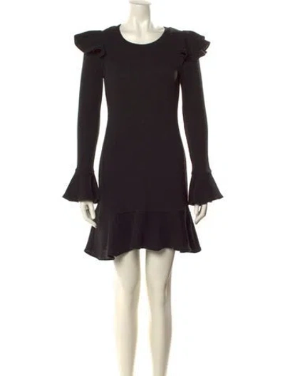 Pre-owned Saylor Scoop Neck Mini Dress In Black