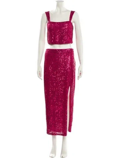 Pre-owned Saylor Sequin Embellishments Skirt Set W/ Tags In Pink