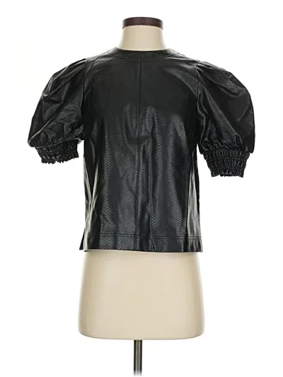 Pre-owned Saylor Short Sleeve Blouse In Black