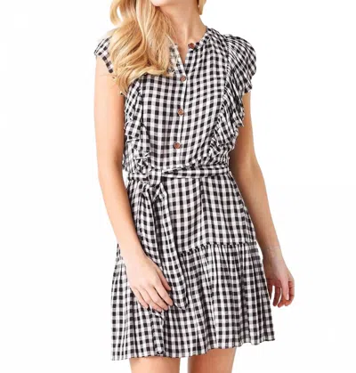Saylor Simona Mini Dress In Black Gingham In Multi