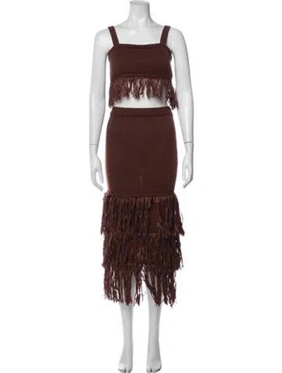 Pre-owned Saylor Skirt Set In Brown