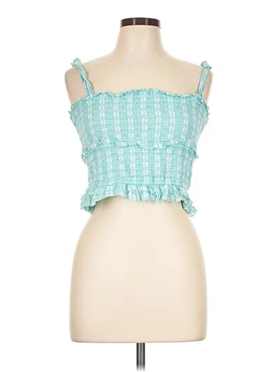 Pre-owned Saylor Sleeveless Blouse In Teal