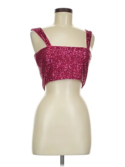 Pre-owned Saylor Sleeveless Top Pink Strapless Neckline Tops