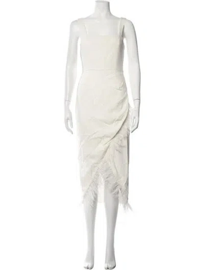 Pre-owned Saylor Square Neckline Midi Length Dress In Neutrals