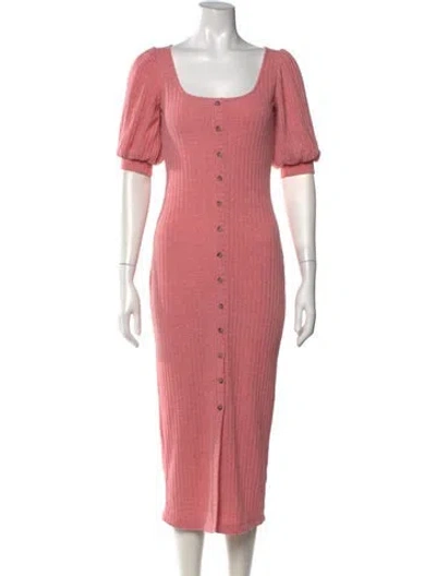 Pre-owned Saylor Square Neckline Midi Length Dress W/ Tags In Pink