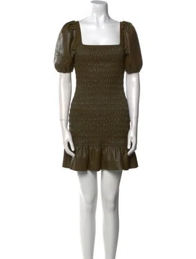 Pre-owned Saylor Square Neckline Mini Dress In Green