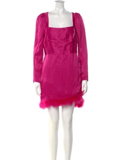 Pre-owned Saylor Square Neckline Mini Dress In Pink