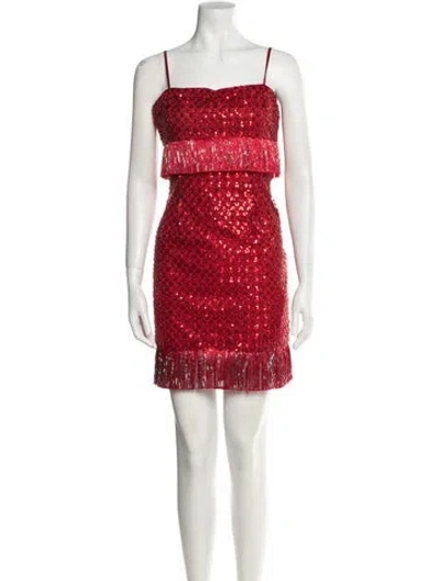 Pre-owned Saylor Square Neckline Mini Dress W/ Tags In Red