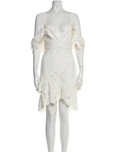 Pre-owned Saylor Square Neckline Mini Dress In White