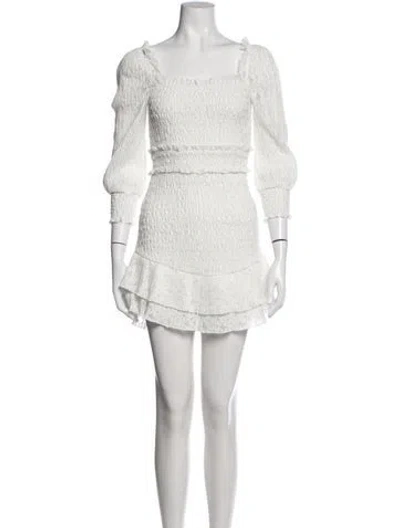 Pre-owned Saylor Square Neckline Mini Dress In White