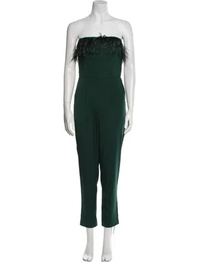 Pre-owned Saylor Strapless Jumpsuit In Green