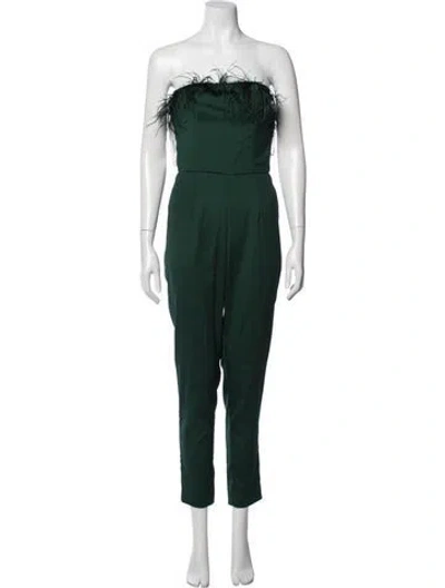Pre-owned Saylor Strapless Jumpsuit In Green