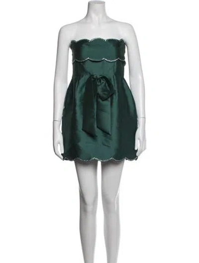 Pre-owned Saylor Strapless Mini Dress In Green