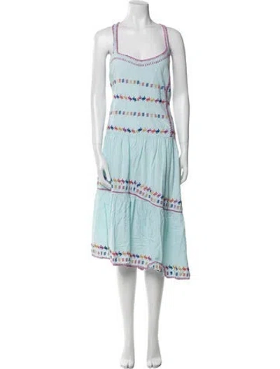 Pre-owned Saylor Striped Knee-length Dress In Blue