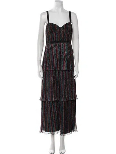 Pre-owned Saylor Striped Long Dress In Multi
