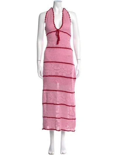 Pre-owned Saylor Striped Long Dress W/ Tags In Pink