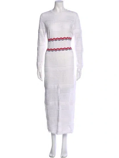 Pre-owned Saylor Striped Long Dress W/ Tags In White