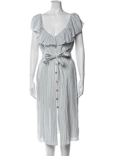 Pre-owned Saylor Striped Midi Length Dress W/ Tags In Multi