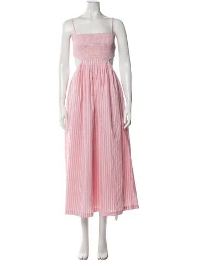 Pre-owned Saylor Striped Midi Length Dress W/ Tags In Pink