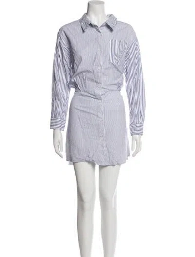 Pre-owned Saylor Striped Mini Dress In Blue