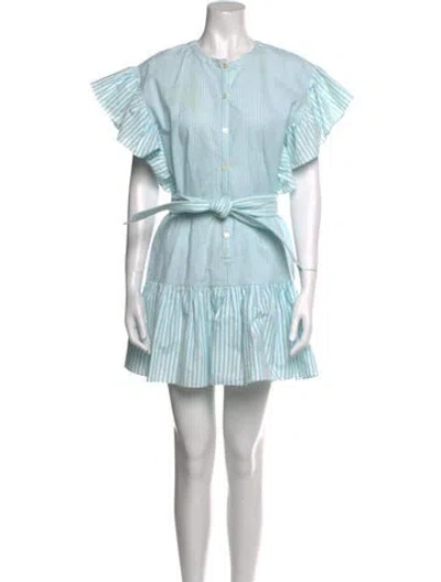 Pre-owned Saylor Striped Mini Dress In Blue