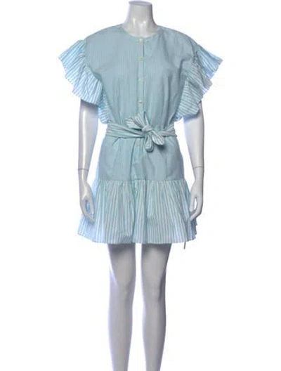 Pre-owned Saylor Striped Mini Dress In Blue