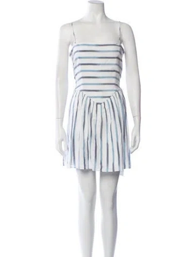 Pre-owned Saylor Striped Mini Dress In Blue