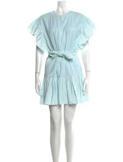 Pre-owned Saylor Striped Mini Dress In Blue