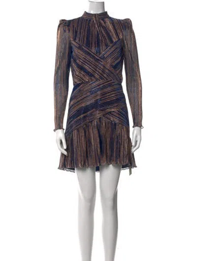 Pre-owned Saylor Striped Mini Dress In Blue