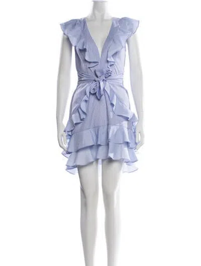 Pre-owned Saylor Striped Mini Dress In Blue/white
