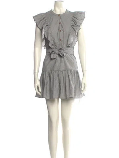 Pre-owned Saylor Striped Mini Dress In Gray