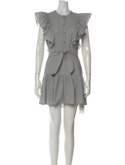 Pre-owned Saylor Striped Mini Dress In Gray