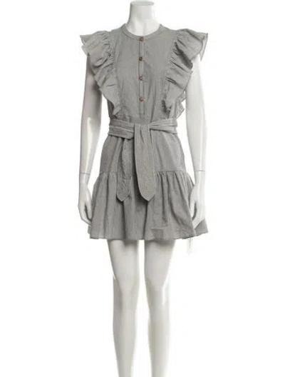 Pre-owned Saylor Striped Mini Dress In Gray