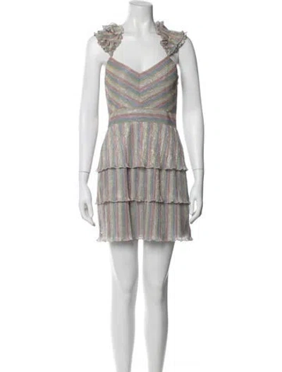 Pre-owned Saylor Striped Mini Dress In Multi