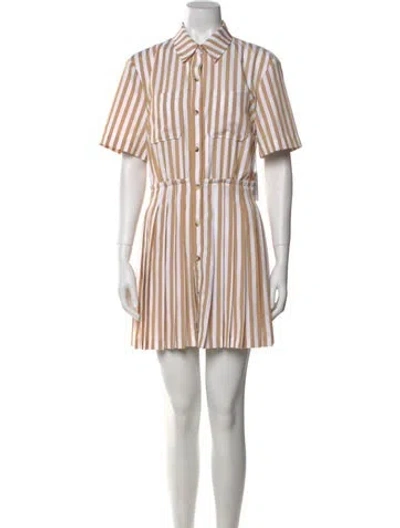 Pre-owned Saylor Striped Mini Dress In Neutral