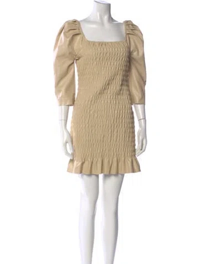 Pre-owned Saylor Striped Mini Dress In Neutral