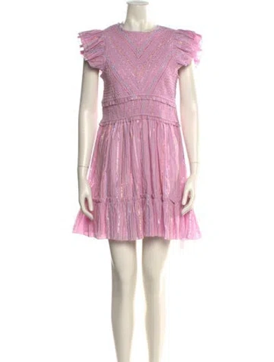 Pre-owned Saylor Striped Mini Dress In Pink