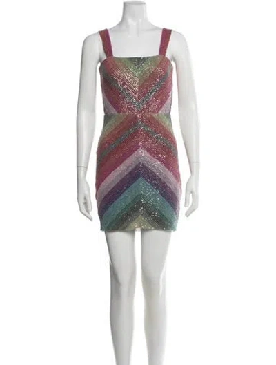 Pre-owned Saylor Striped Mini Dress In Pink