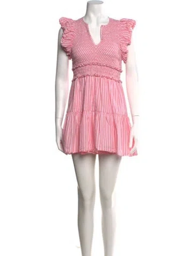 Pre-owned Saylor Striped Mini Dress In Pink