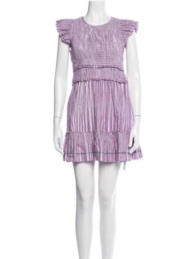Pre-owned Saylor Striped Mini Dress In Purple