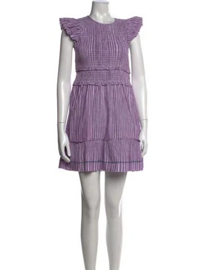 Pre-owned Saylor Striped Mini Dress In Purple