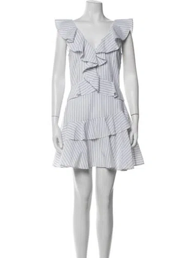 Pre-owned Saylor Striped Mini Dress In White