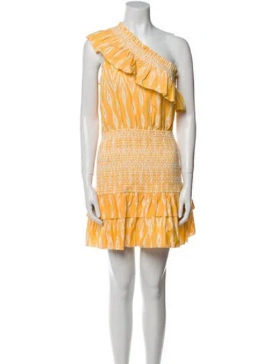 Pre-owned Saylor Striped Mini Dress In Yellow
