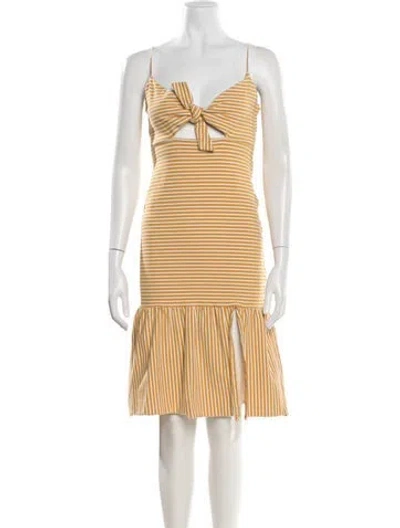 Pre-owned Saylor Striped Mini Dress In Yellow