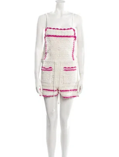 Pre-owned Saylor Striped Square Neckline Romper In Multi